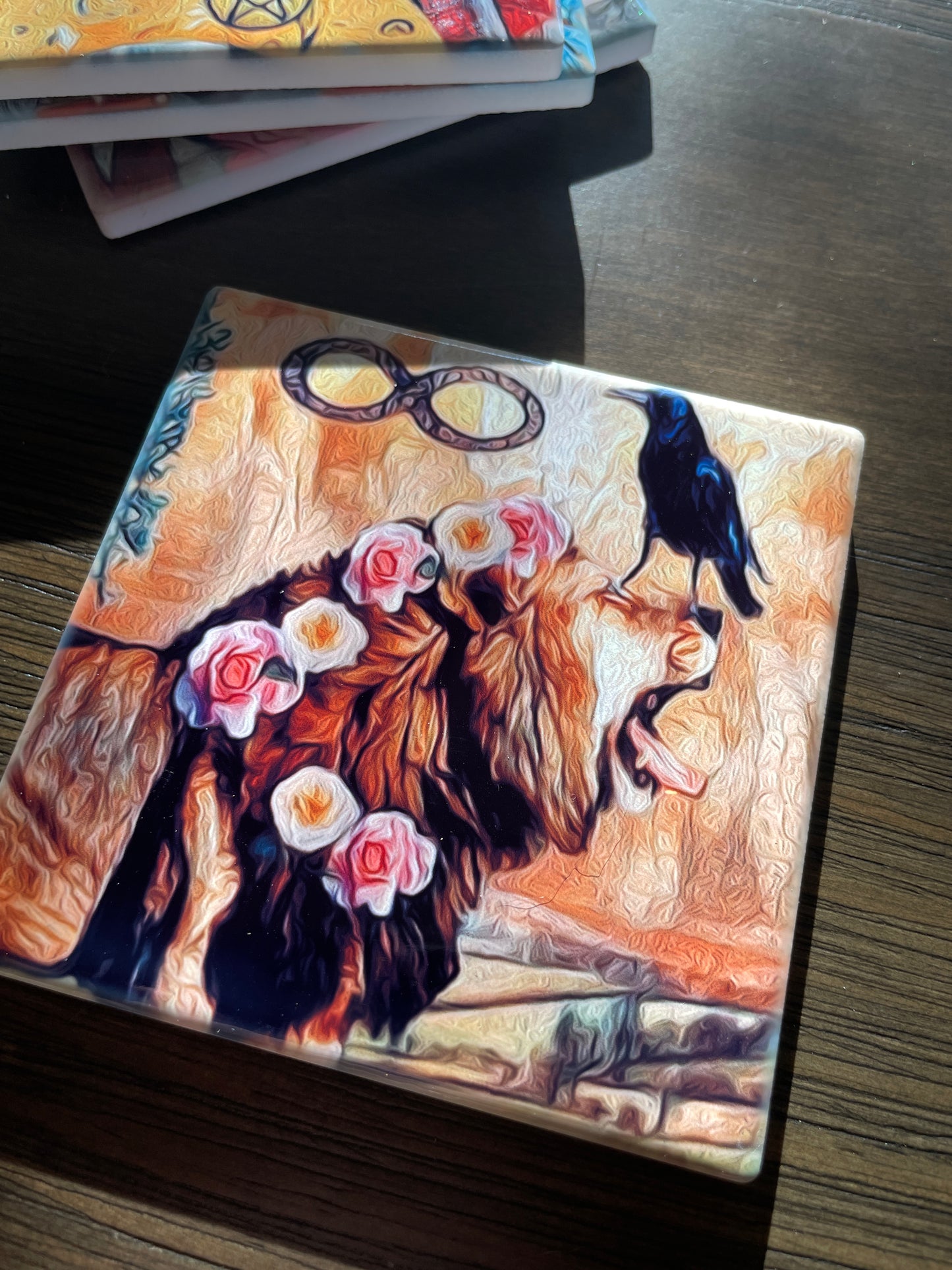 Coasters/ Tiles Crow Tarot