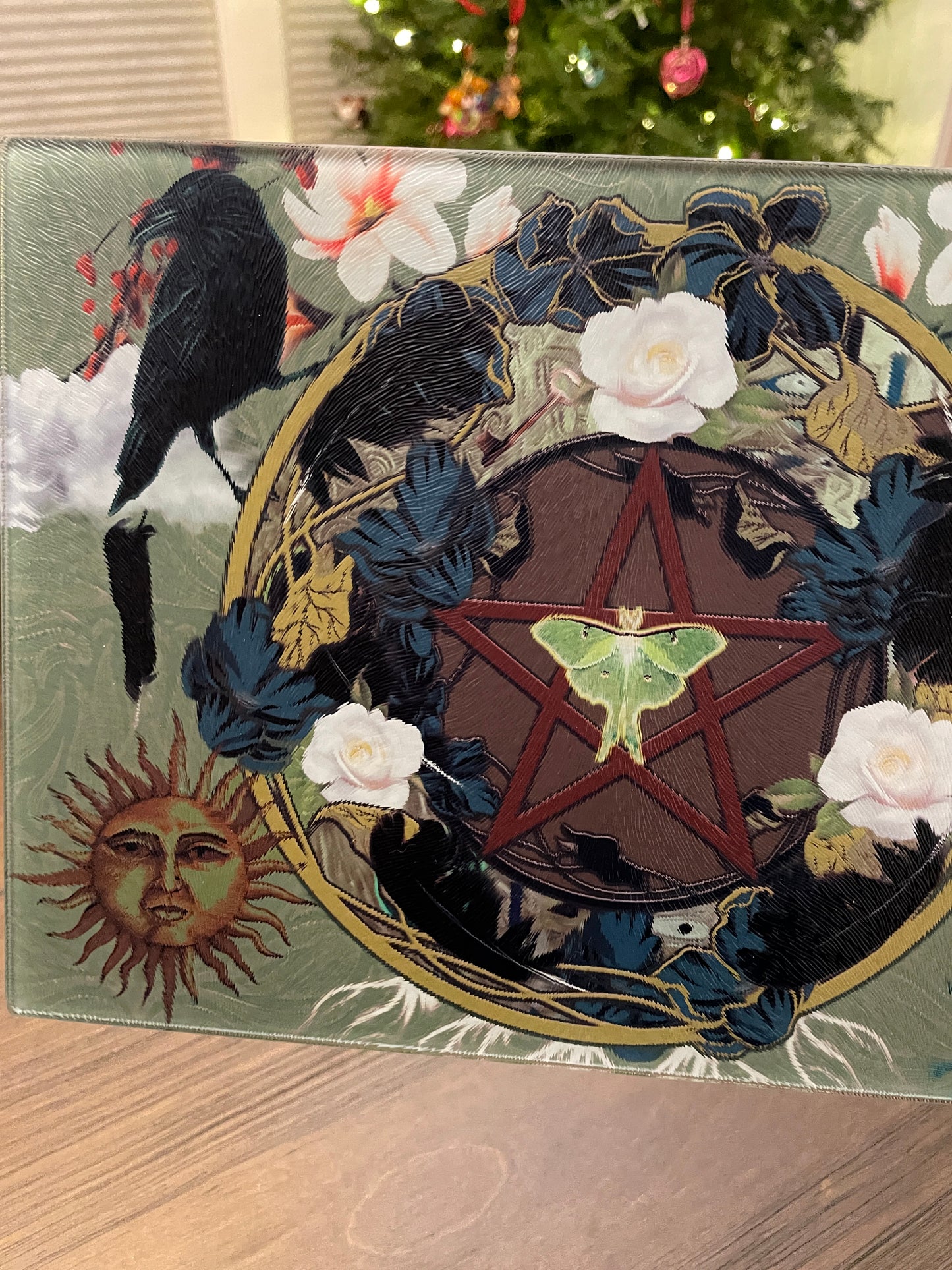 Glass Altar Board - Crow