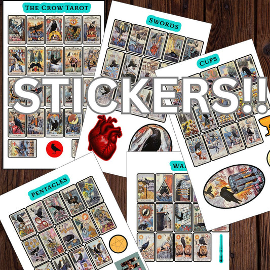 Crow Tarot Stickers - DIGITAL DOWNLOAD Sheets